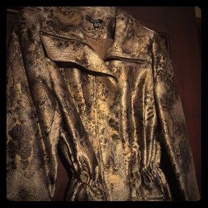 Rafaella Metallic Animal Print Jacket Size 8